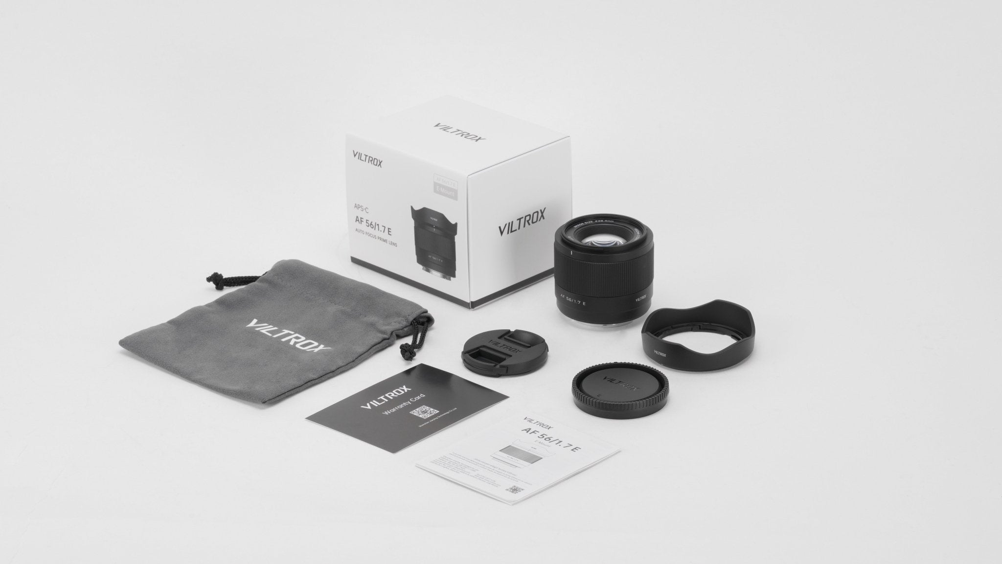 Viltrox AF 56mm F1.7 Air Sony E kutu içeriği