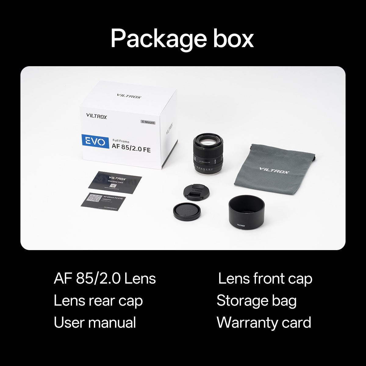Viltrox AF 85mm F2.0 EVO Full - Frame Lens for Sony E - Mount - Viltrox Storecamera lens