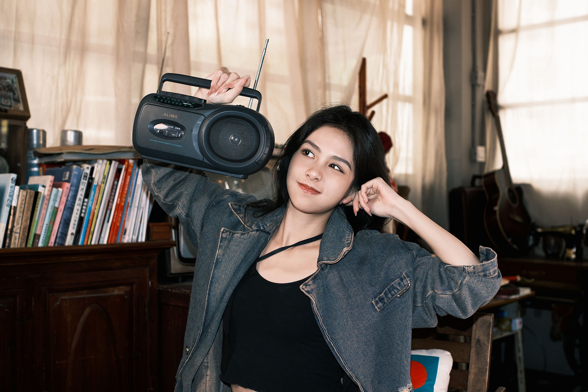 Indoor lifestyle portrait photographed with Viltrox Vintage Z1