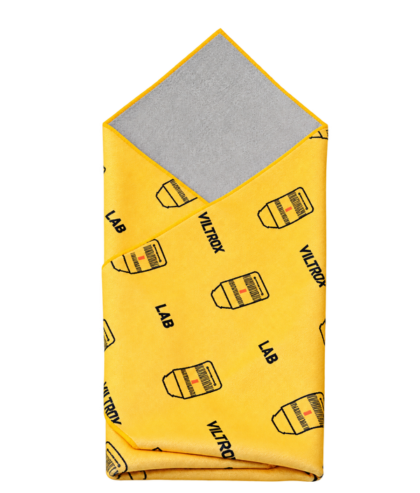 Yellow Viltrox Magic Protective Wrap and the Lens Cloths Box